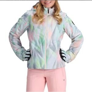 Obermeyer Girls Medium (10-12) Rylee Print 24 Hooded Jacket Color Prizm $179.50